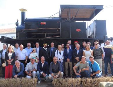 Acto de inauguración de la locomotora "Sarita"